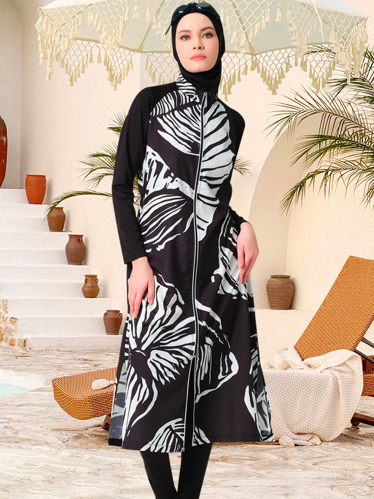 3PCS Long Burkini Muslim Women Femmes
